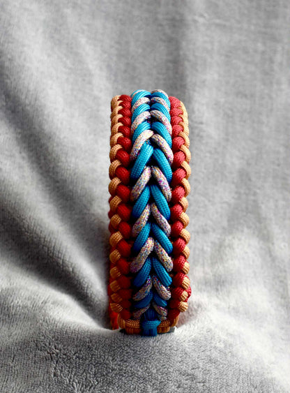 Collier tressé en paracorde avec sangle ajustable en Biothane – Résistant,  personnalisable et stylé (M-L)